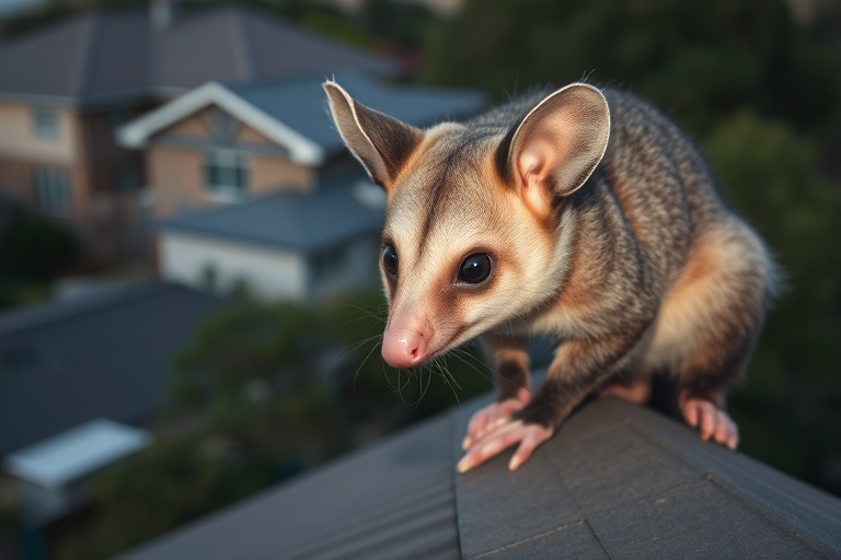 Possum in Point Cook residential area